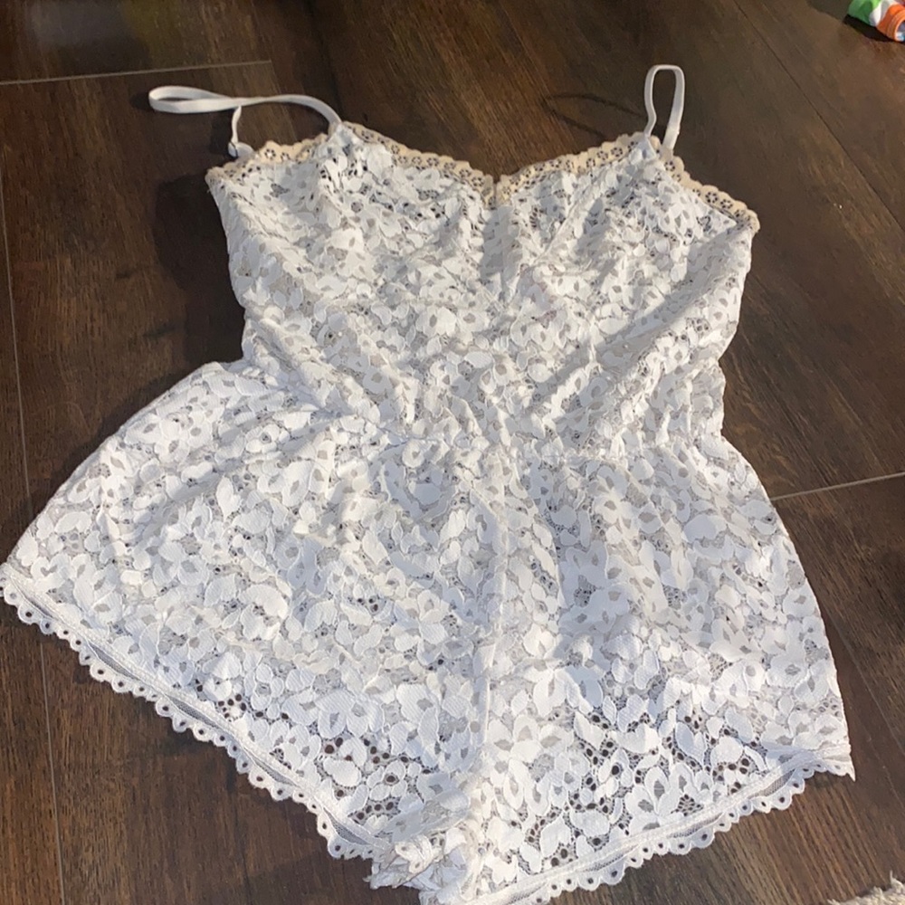 Ivory lace romper